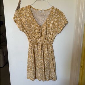 Roxy Mustard Floral Mini Dress